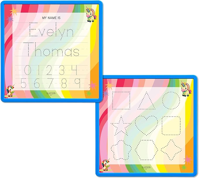 Kid's Name Tracing Board | Dry Erase Letter Tracing | Reusable Writing Practice Board | Personalized | Baby Unicorn Theme