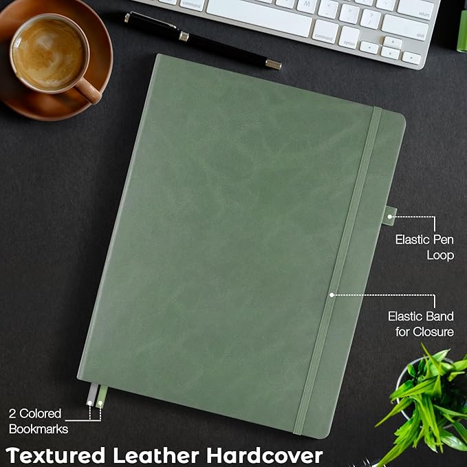 3 Pack Dotted Journal, Hardcover Notebook 8.5 x 11, Dot Grid Notebook Journal for Women, Men, Large Leather Journals for Writing, Bullet, No Bleed Thick Paper, A4 Notebooks for Work, School, Notes