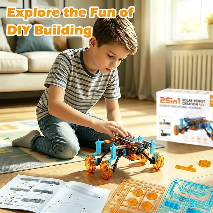STEM 25-in-1 Education DIY Solar Power Toys for Boys Age 8-13, Science Kits Robots Toys for Ages 8-12, Building Toys Robotics Experiment Set Birthday Gifts for Kids 8 9 10 11 12 13 14+Years Old
