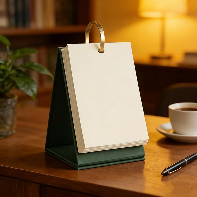 Small Blank Flash Cards Index Cards Note Cards Punched with Binder Rings Kraft Paper Standing Flip White Study Cards Memo Scratch Pads Bookmark DIY Greeting Cards Mini Customizable Cardstock