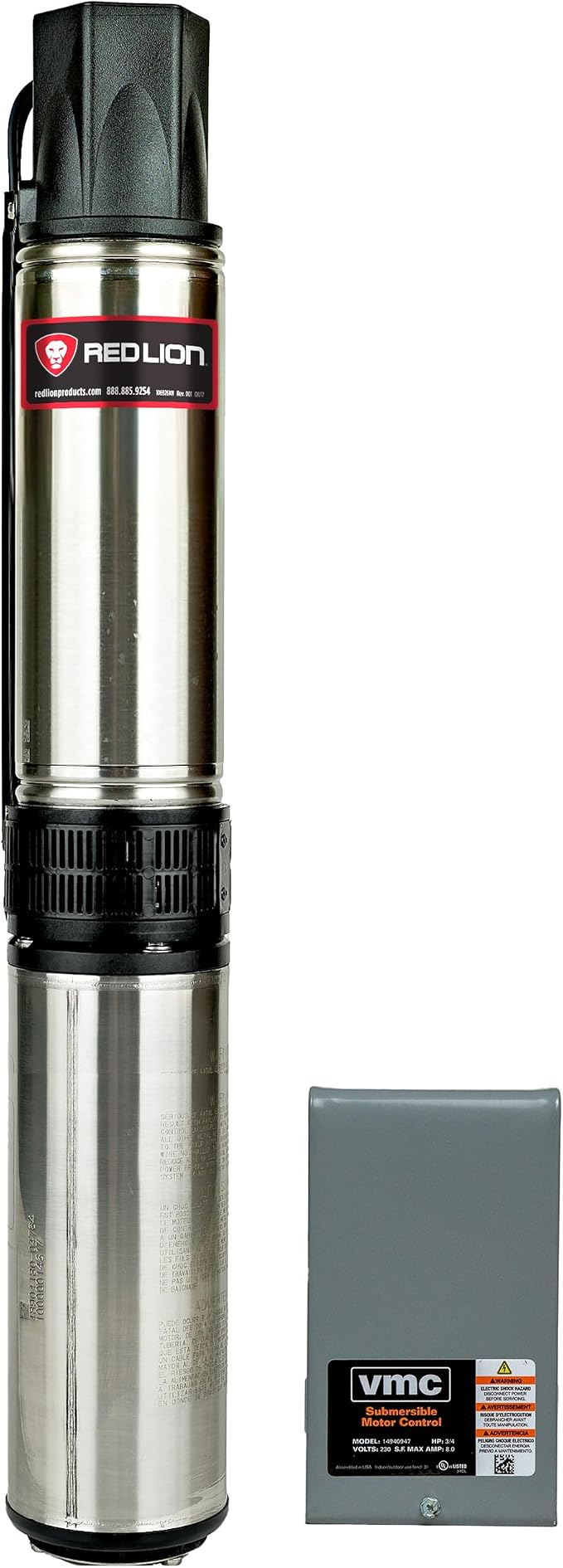 Red Lion RL12G10-3W2V Submersible Well Pump, 1 HP, 3-Wire, 230V, 12 GPM