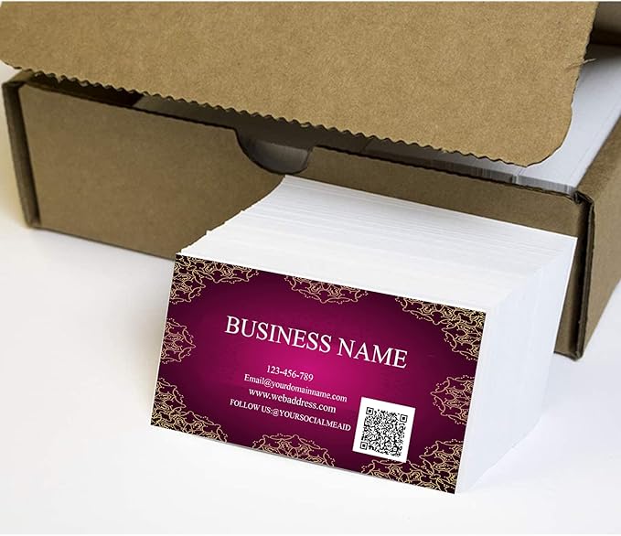 Custom Personalized Business Cards 500Pcs Double-sided color printing Business Cards can Add You Picture, Personalized Name Card No Additional Charge Size 3.5" X 2"