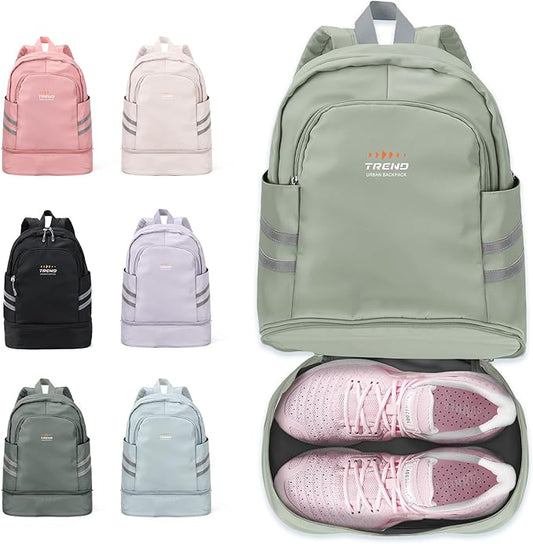 coofay Gym Backpack For Women Waterproof Sports Backpack With Shoe Compartment Lightweight Travel Backpacks Small Gym Bag Dance Volleyball Backpacks