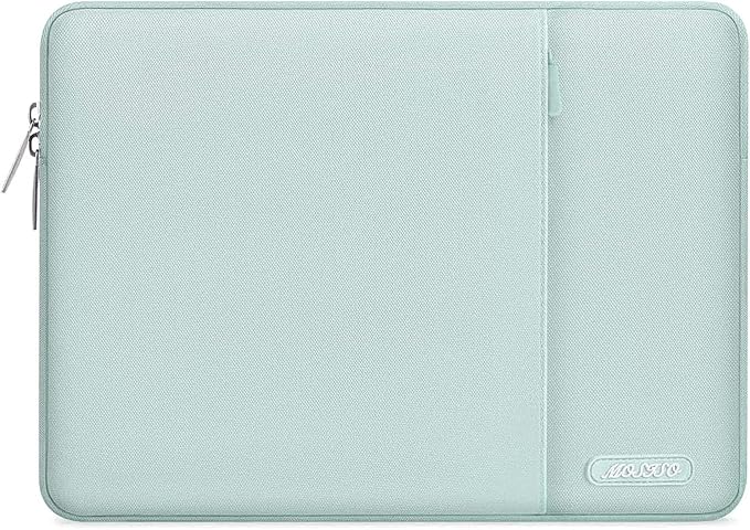 MOSISO Laptop Case 15 inch, 15 inch Laptop Sleeve Compatible with MacBook Air M5 A3448 M4 A3241 M3 A3114 M2 A2941 2026-2023, Dell XPS, Polyester Vertical Computer Sleeve Bag with Pocket, Mint Green