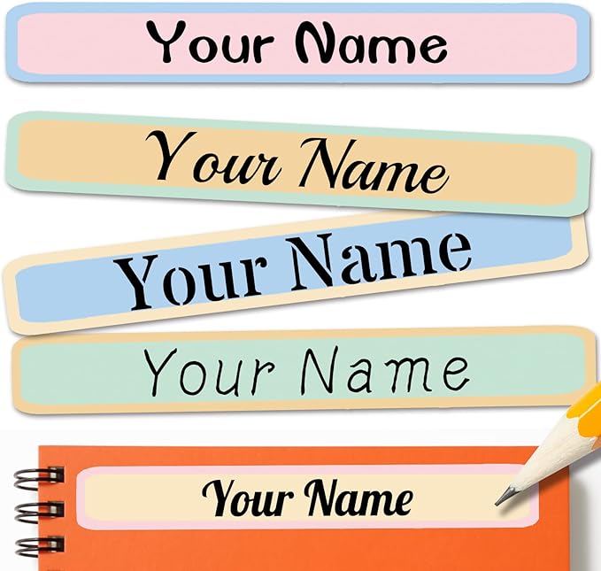 120 PCS Personalized Labels for Kids，Custom Name Tag Stickers Labels Waterproof for School Supplies,Water Bottle,Lunch Box,Toys(2.3 x 0.4 in)