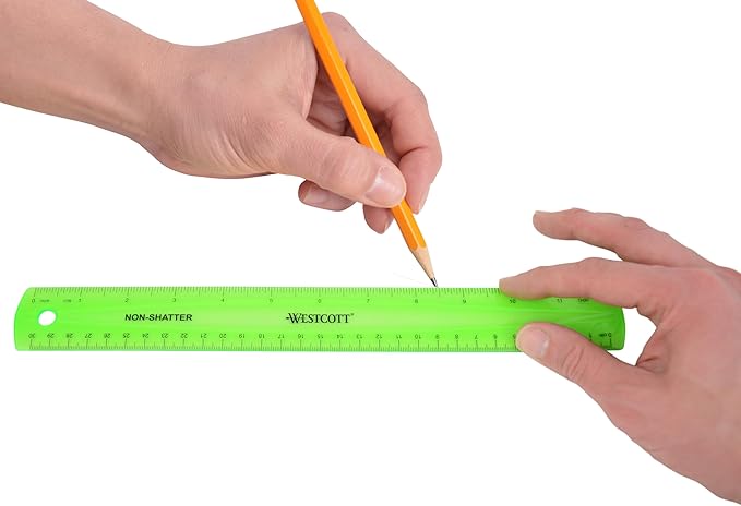 Westcott Shatterproof Ruler, 12-Inch, Green, 16012