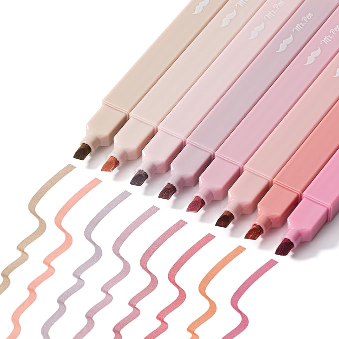 Mr. Pen- Aesthetic Highlighters No Bleed, 8 Pack, Pastel Colors, Chisel Tip, Cute Highlighters Assorted Colors for Journaling, Highlighting, Underlining, Fast Dry, Back to School Supplies