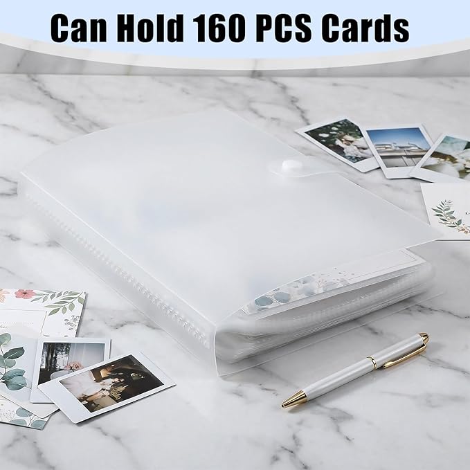 4 Pack 3x5 Index Card Binder, Clear Plastic Card Organizer Book with 40 Sleeves Holds 160 Cards, Portable Study & Flashcard Holder for School Office Supplies