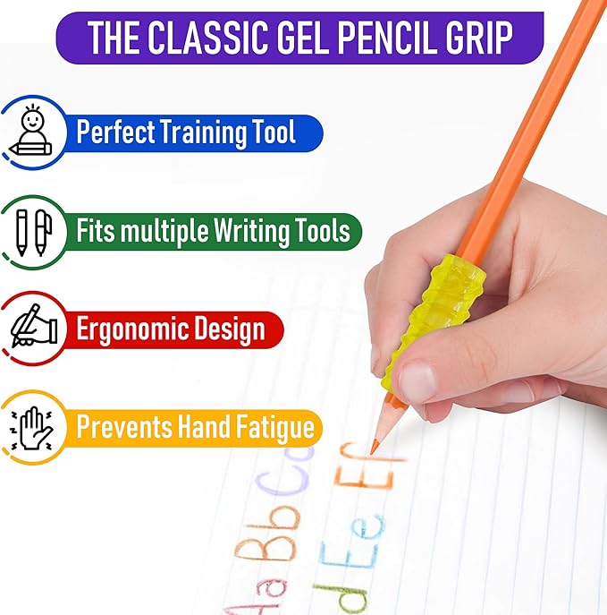 The Pencil Grip The Classics Extreme Pencil Grips, Ergonomic Writing Aid For Lefties And Righties, 1.3” Long, Assorted Colors, 12 Count - TPG-16512
