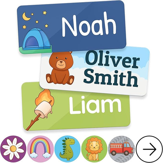 TagBuddy® Personalized Daycare Name Labels for Kids [210pcs] - Waterproof Name Stickers for School, Baby Bottles & Clothing - Custom Name Stickers - Washable Stick On Labels (1.2”x0.5”)