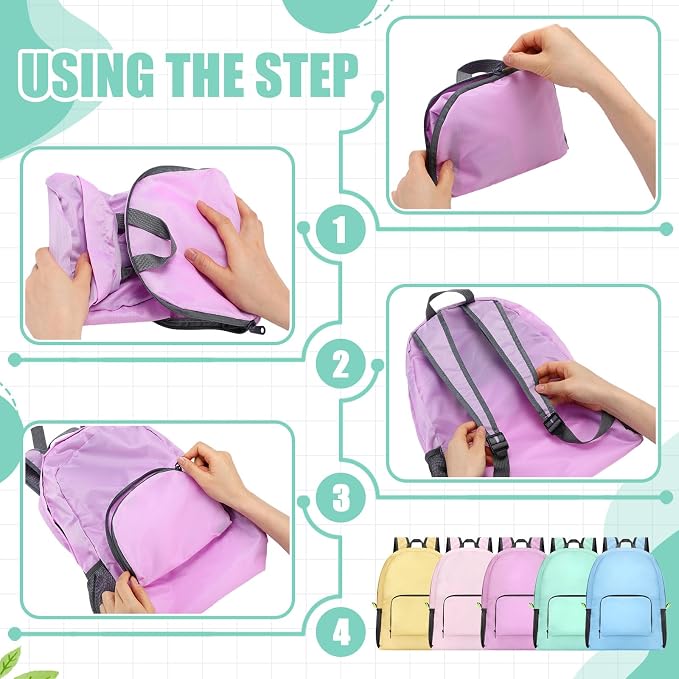 Jexine 10 Pcs Backpacks Bulk 16.5 Inches Lightweight Travel,Spring Pastel | Basic Book Bags for School Outdoor, Foldable Storage, Ideal Students Adults Commuters, Bulk Backpack Set for Teams