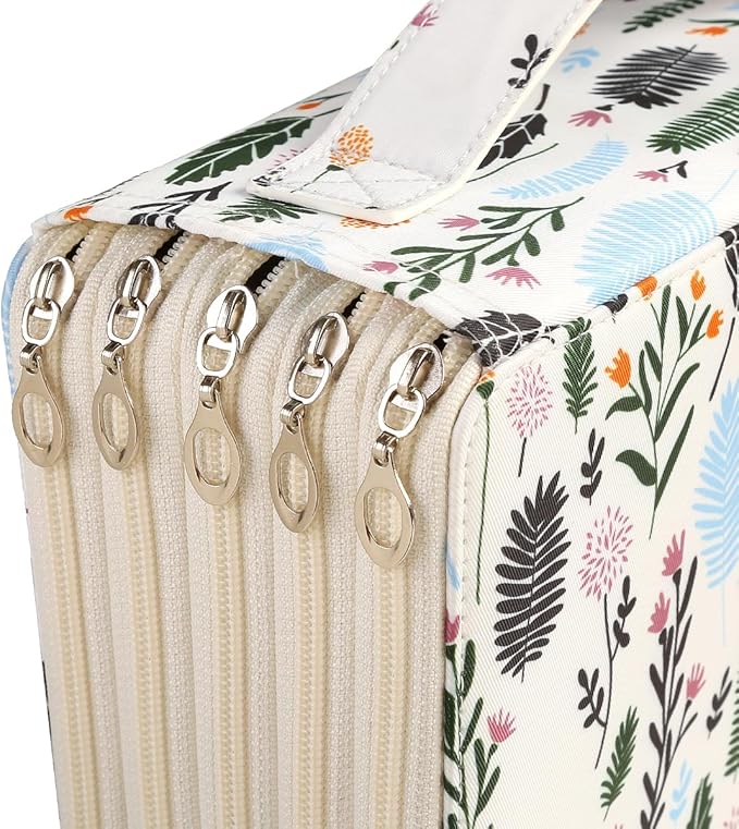 Portable Colored 250 Slots Pencil case Organizer with Printing Pattern for Watercolor Pens or Markers, Pencil Case Organizer for Artist