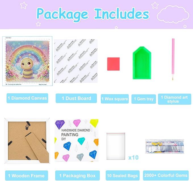 Nardoll Diamond Art Kits - Arts and Crafts - Diamond Art Painting with Wooden Frame - GEM Art for Girls Boys Adults Beginners Home Wall Decor Gifts