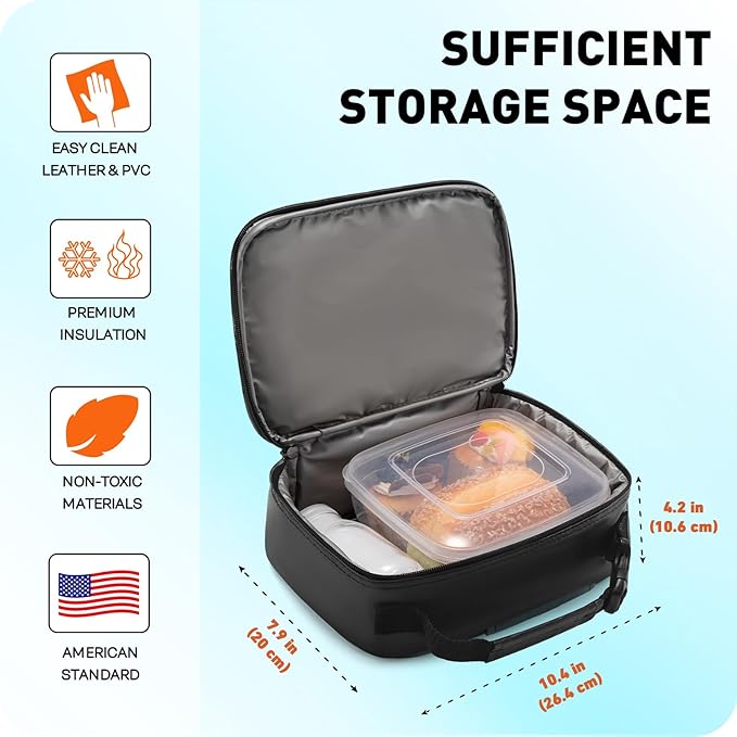 Kids Lunch Box for Boys,Game Console Insulated Lunch Bag for Kids,Leather Lunchbox for Boys,Waterproof Leakproof Portable Fits Most Bento Boxes