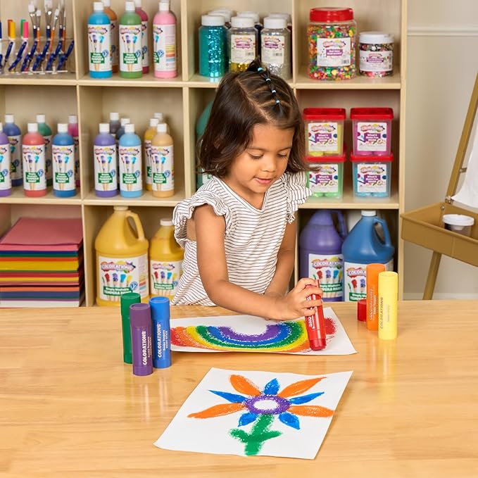 Colorations Jumbo Tempera Paint Sticks - 6 Colors