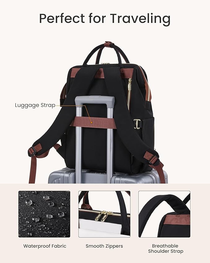 LOVEVOOK Laptop Backpack for Women with Giant Tumbler Holder Pocket, 17 inch Travel Work Backpack Purse for Nurse Teacher, Waterproof School Bag College Bookbag Cute Casual Daypack for Girls