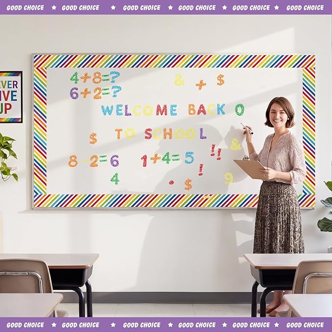 221 Pcs Composition Notebook Bulletin Board Letters, Round Alphabet Number Punctuation Symbol Combo Letter Cutouts, Colorful Classroom Decor for Summer School Chalkboard Whiteboard Poster Wall