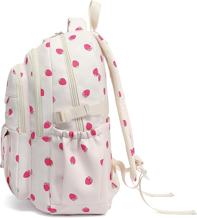 Phaoullzon Girls School Strawberry Backpack for Kids Kawaii Bookbag College Daypack,Strawberry