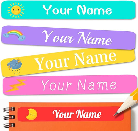120 PCS Personalized Labels for Kids，Custom Name Tag Stickers Labels Waterproof for School Supplies,Water Bottle,Lunch Box,Toys(2.3 x 0.4 in)