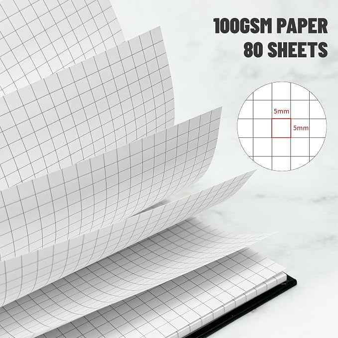 Graph Spiral Notebook 4 Pack Pink B5 Hardcover Grid Journal 100GSM
