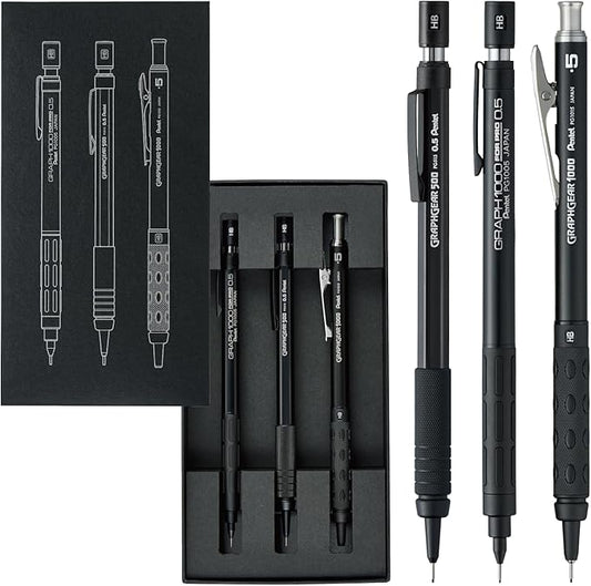 Pentel Mechanical Pencil for Drafting, Set of 3, 60th Anniversary Limited Edition 0.5 mm PGANAST