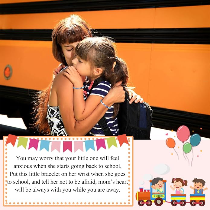 UPROMI First Day of Preschool/Kindergarten/1st Grade/2nd Grade/School Gift, Back to School Bracelet Mommy and Me Dad and Son
