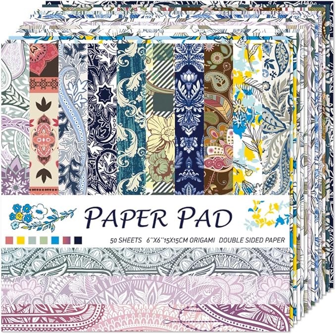 Origami Paper Kit Dobule Sided 100 Sheets 100 Colors 6 Inch Japanese Chiyo Square Easy Fold Arts Crafts DIY Handwork Origami Papers Sakuras Baroque
