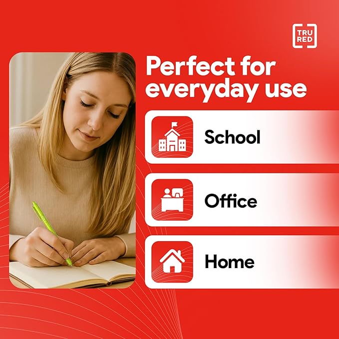 TRU RED Retractable Gel Pens, Medium Point 0.7mm, Assorted Ink Colors, 12 Pack – Quick‑Dry Pens for Smear‑Free Writing