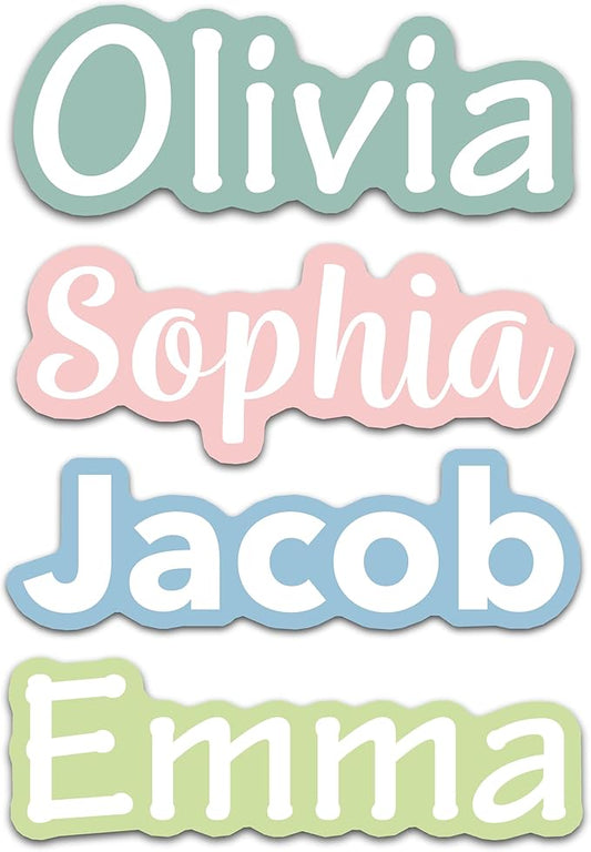 Custom Name Stickers for Water Bottles - Personalized Waterproof Vinyl Name Labels for Cups, Tumblers, Helmets, Laptop, Servers, Cars and Daycare (6 Stickers)