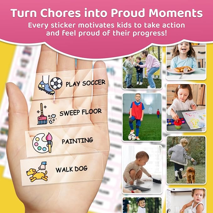 Magnetic Kids Chore Chart for 2 Kids Blue & Pink, Dry Erase Routine Chart for Kid Toddlers Teens Adult with Marker & Chore Stickers, Behavior Responsibility Chart for Kid at Home