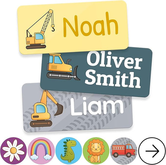 TagBuddy® Personalized Daycare Name Labels for Kids [140pcs] - Waterproof Name Stickers for School, Baby Bottles & Clothing - Custom Name Stickers - Washable Stick On Labels (1.2”x0.5”)