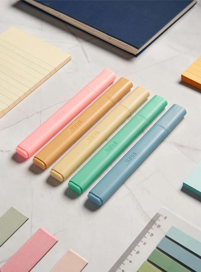 BLIEVE Bible Highlighters No Bleed Through, Chisel Tip, 5 Pack | No Smear, Quick-Dry, Aesthetic Cute Pastel Colors For Bible & Journaling (Vintage Edition)