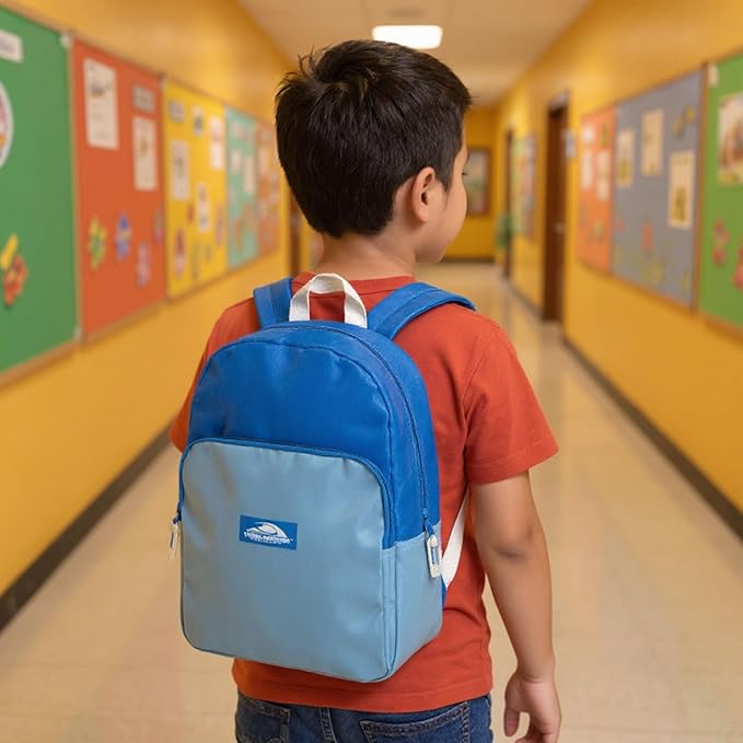 Trail maker 15 Inch Backpack for Kids, Preschool, Elementary & Middle School Students – Spacious Bookbag with Large Front Pocket, Adjustable Straps, Fits up to 13 Inch Laptop (Blue)