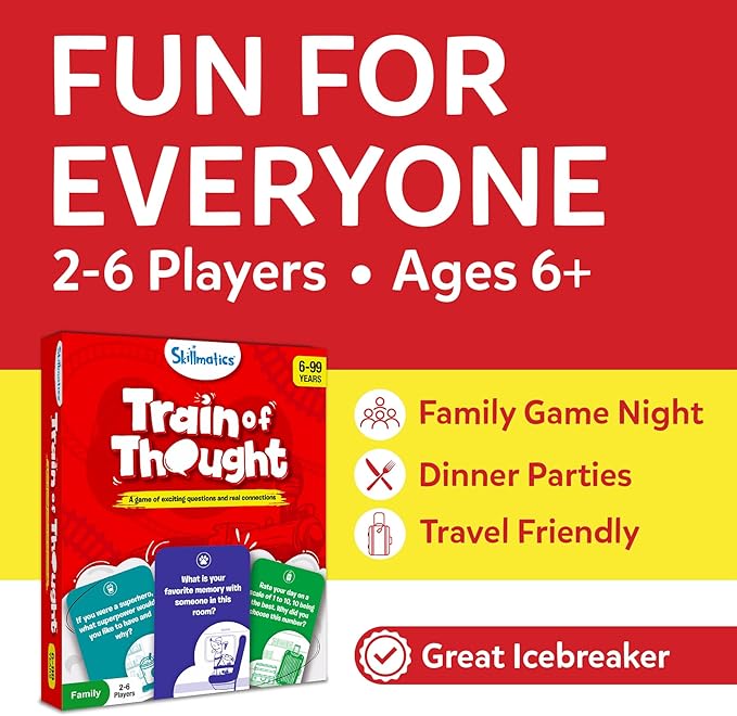 Skillmatics Card Game - Train of Thought, Fun for Family Game Night, Educational Toys, Travel Games for Kids, Teens and Adults, Gifts for Boys and Girls Ages 6, 7, 8, 9 and Up