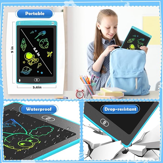 TQU 3 Pack LCD Writing Tablet for Kids, 8.5 Inch Colorful Doodle Board Drawing Tablet, Educational Learning Toys Birthday Gifts for Boys Girls Age 3 4 5 6 7 8