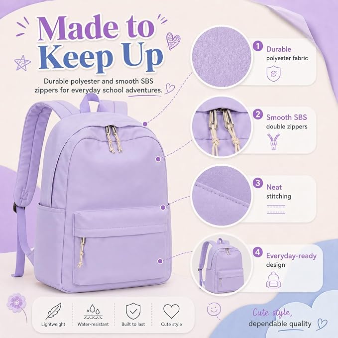 LOIDOU Backpack for Teen Girls Middle-School Primary Elementary Bookbags 17inch Kids Backpack Women laptop Backpack Lightweight Casual Daypack