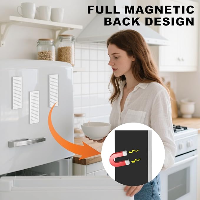 Magnetic Notepads Note Pads for Fridge with Full Magnet Back, 180 Sheets White Lined Refrigerator Notepad, 30 Sheets Per Pad for Grocery List, Shopping List, Office, Home, To-Do Lists & Memos