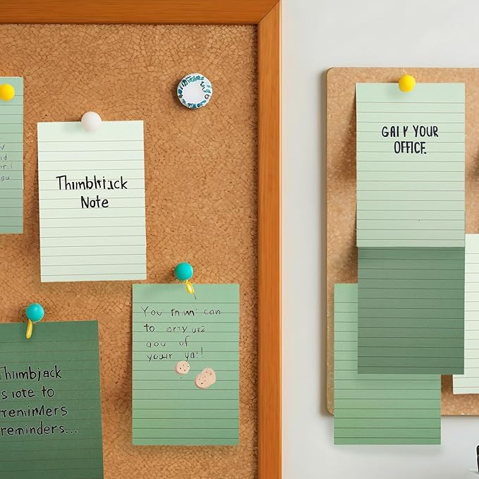 JarThenaAMCS 12Pcs Sage Green Lined Sticky Notes 4 x 6 in Assorted Green Self-Adhesive Notepads Removable Memo Pad for Office School Home Supplies, 6 Colors