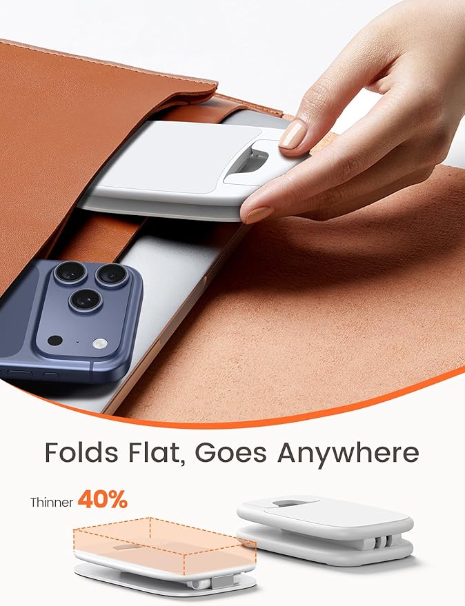 Lamicall Ultra-Thin Cell Phone Holder, Gifts for Fathers Day Men Grandpa Husband Teens Boys Kids, White Cellphone Stand, Office Desk Gifts Accessories for iPhone Holder, Desk Organizer