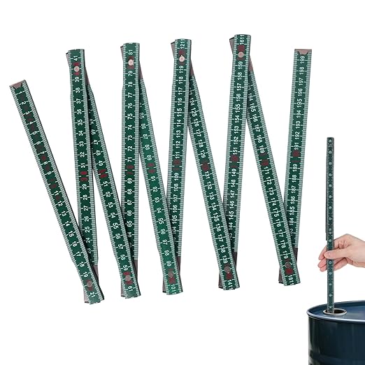 Portable 10-Fold Oil Tank Gauge Measuring Stick 78" (2m), Durable Wooden Fuel Tank Dipstick Folding Stick Ruler for Checking Accurate Fuel Level