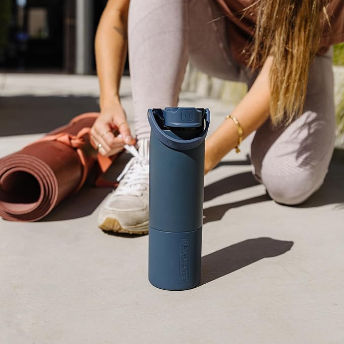 BrüMate Rise 25oz Water Bottle With 100% Leakproof Covered Silicone Straw | Insulated Stainless Steel Water Bottle | Cup-Holder Friendly | Fast Flow | Soft Sip Silicone Spout | BPA-Free (Lavender)