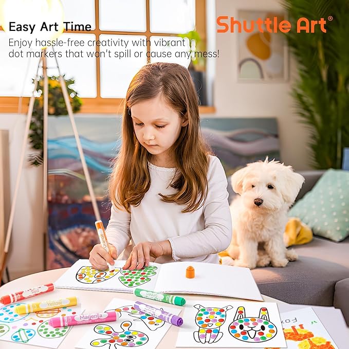 Shuttle Art Dot Markers, 15 Colors Washable Markers for Toddlers,Bingo Daubers Supplies Kids Preschool Children, Non Toxic Water-Based