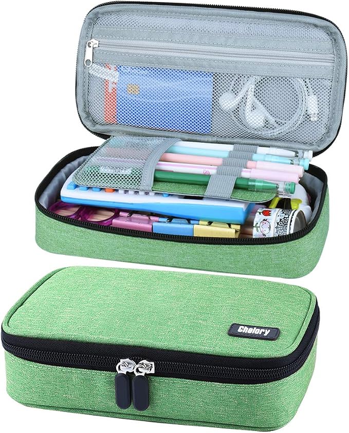 Chelory Big Capacity Pencil Case Large Pencil Bag Pouch Pen Case Pencil Marker Holder Stationery Storage Makeup Bag for Office Supplies Adults