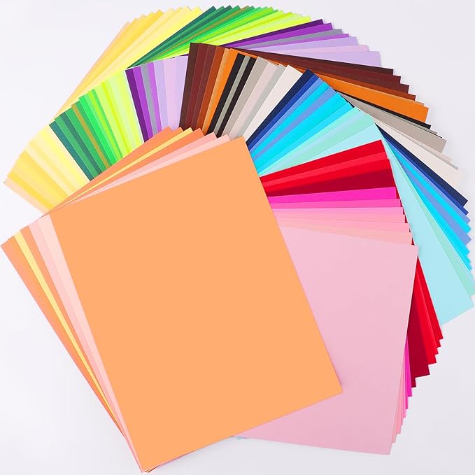 720 Sheets 8.5" X 11" Colored Cardstock, 80 Assorted Colors 180 GSM/65 LB Construction Paper Card Stock Printer Paper for Printing, Card Making, DIY Crafts, Kids School Supplies,Party Decorations
