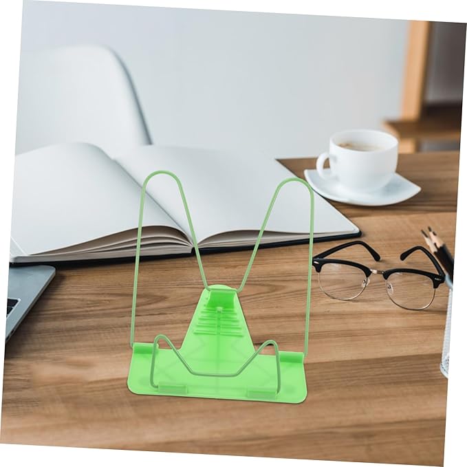 Holibanna 2pcs Adjustable Multi-Purpose Reading Book Stand Book Support Bracket for Home Study Lightweight and Portable Green Prevents Reading Myopia Smooth Angle