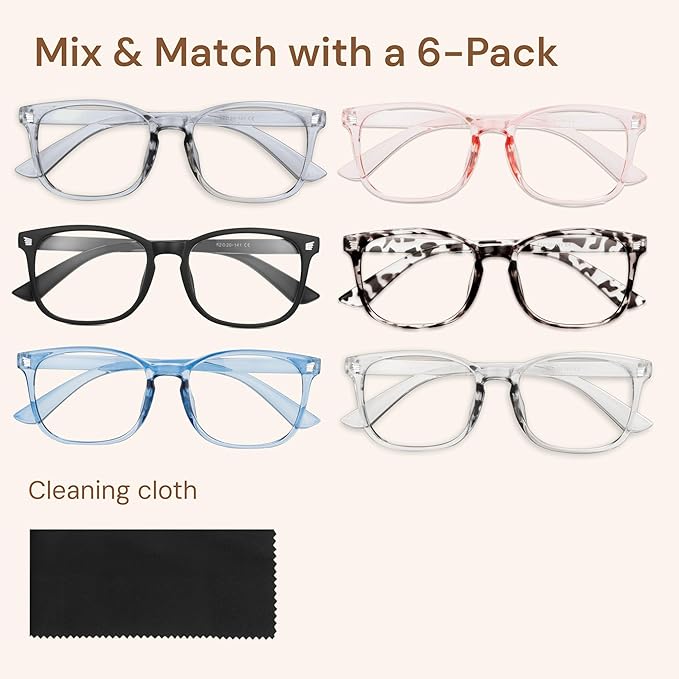 Gaoye Eyewear Frames for Men - Blue Light Blocking Square Glasses, Anti UV Ray Computer Gaming, Blue Blockers for Women