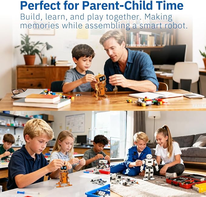 STEM Robotics Kit for Kids 8-12, DIY Voice-Control Interactive Robot Building Science Kit for Kids Age 8-12, for Science & Tech Enthusiasts