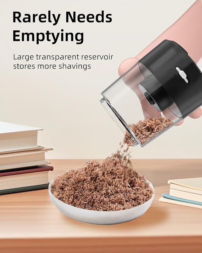 ZMOL Electric Pencil Sharpener for Kids - 3 Modes, Battery Powered & USB, Tungsten Steel, Fast Sharpening for Colored Pencil No.2, Classroom Office Home, 6-8mm, Black