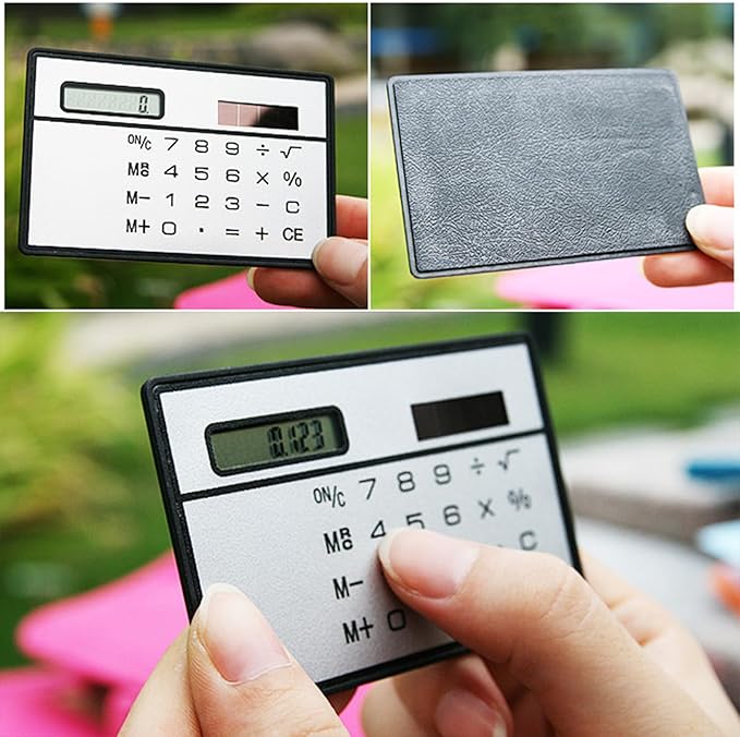 Solar Power Calculator 8 Digit Display Basic Standard Calculators Thin Calculator for Business Office School
