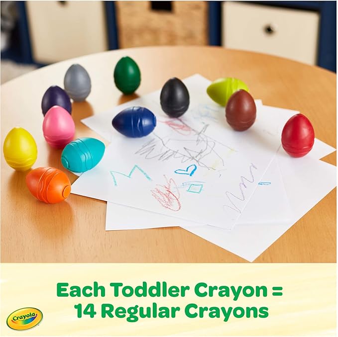 Crayola Large Egg Crayons (12ct), Classroom Must Haves, Teacher School Supplies for Toddlers, Kindergarten & Elementary, Ages 1+